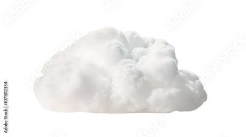 white fleecy soft cloud on transparent background