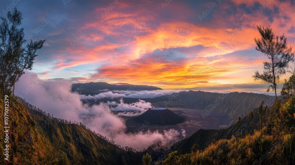 Fototapeta premium Volcano Sunrise