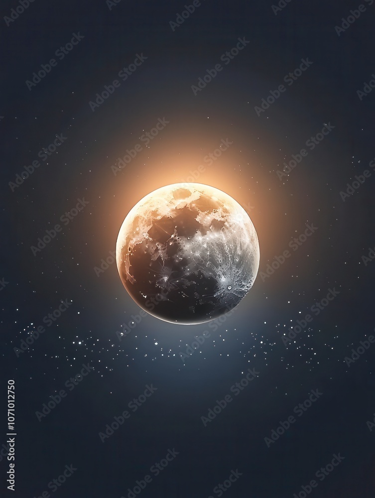 Obraz premium Glowing Moon in the Night Sky