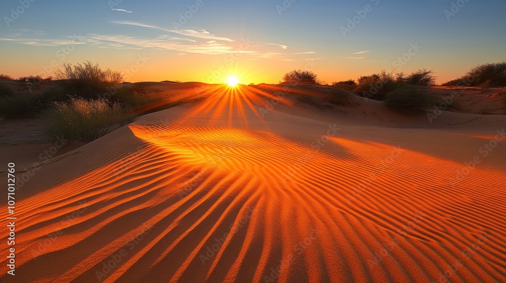 Desert Sunset with Golden Light Desert Sunset with Golden Light