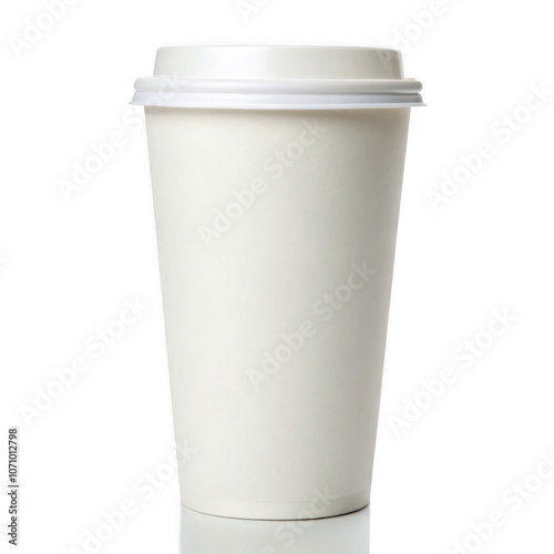 Recyclable paper coffee cup isolated on a transparent background, png