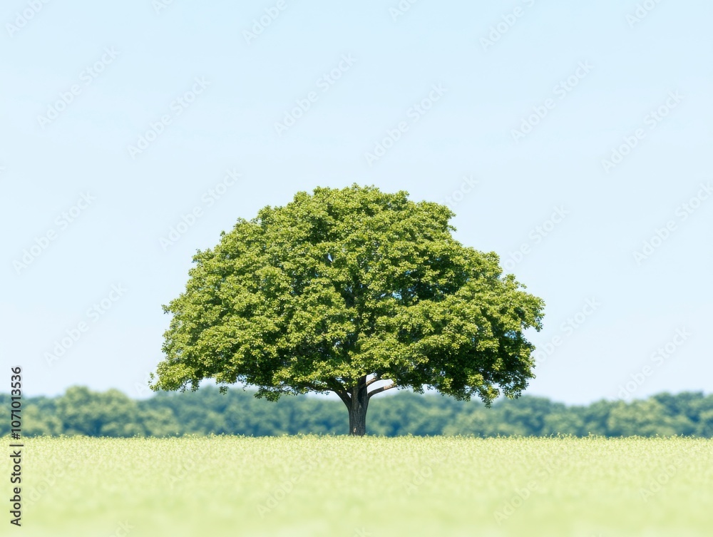 Obraz premium Solitary Tree in a Lush Field