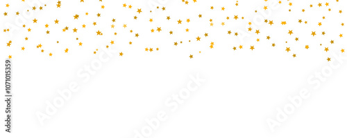 Random celebration gold flying stars confetti. transparent background PNG