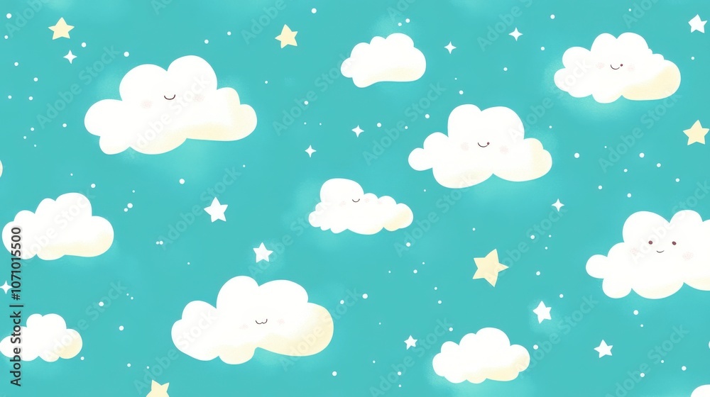 Cute Cloud Sky Pattern Cute Cloud Sky Pattern