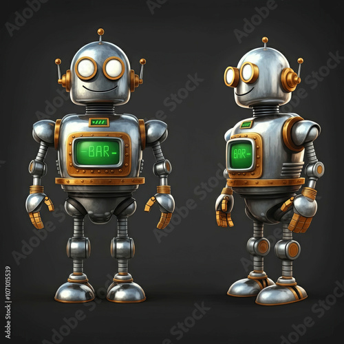 character concept - retro Robot - bartender