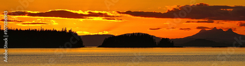 Sunset over Prince of Wales Island, Alaska. photo