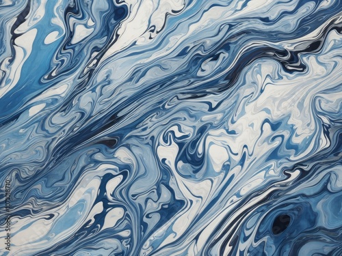 Stunning Blue Marble Abstract Art