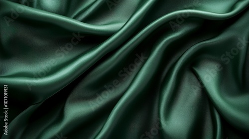 Elegant Green Silk Fabric Background