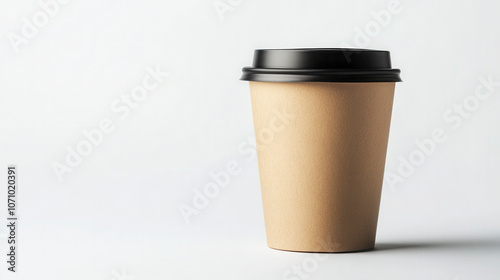 A plain coffee cup sits on a clean white surface, inviting you to enjoy a warm beverage during a quiet morning