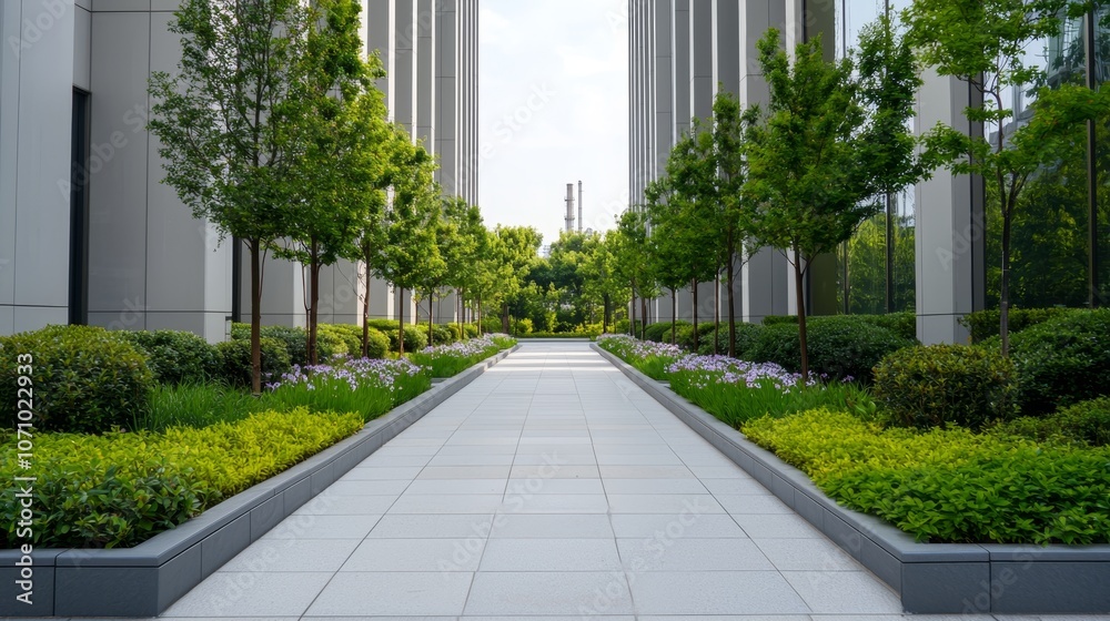 Harmony of Nature and Innovation: Trees and Plants Surrounding Eco-Friendly Clean Energy Factory Harmony of Nature and Innovation: Trees and Plants Surrounding Eco-Friendly Clean Energy Factory