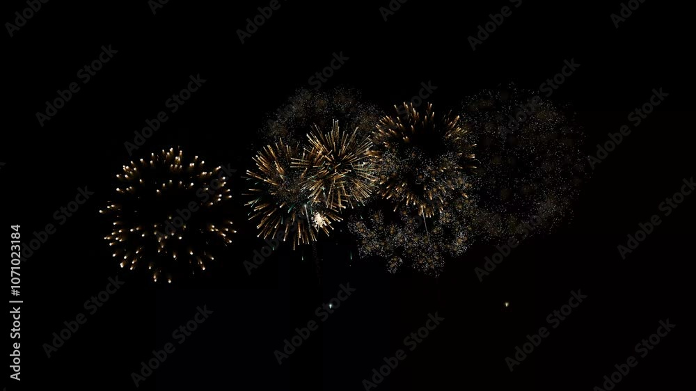 Fireworks Animation on Black Screen Footage