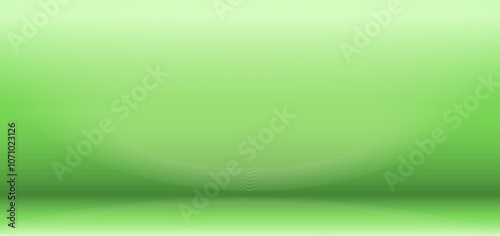 Abstract green spring gradient background for product presentations with a horizontal podium or floor. Vector illustration suitable as studio room backdrop