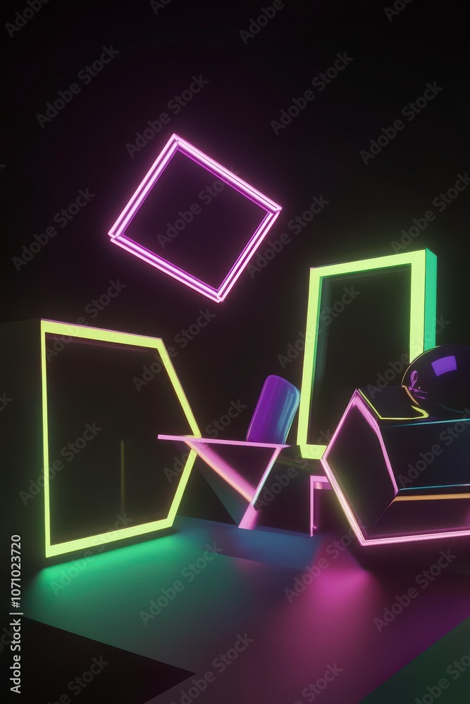 Neon Geometric Shapes