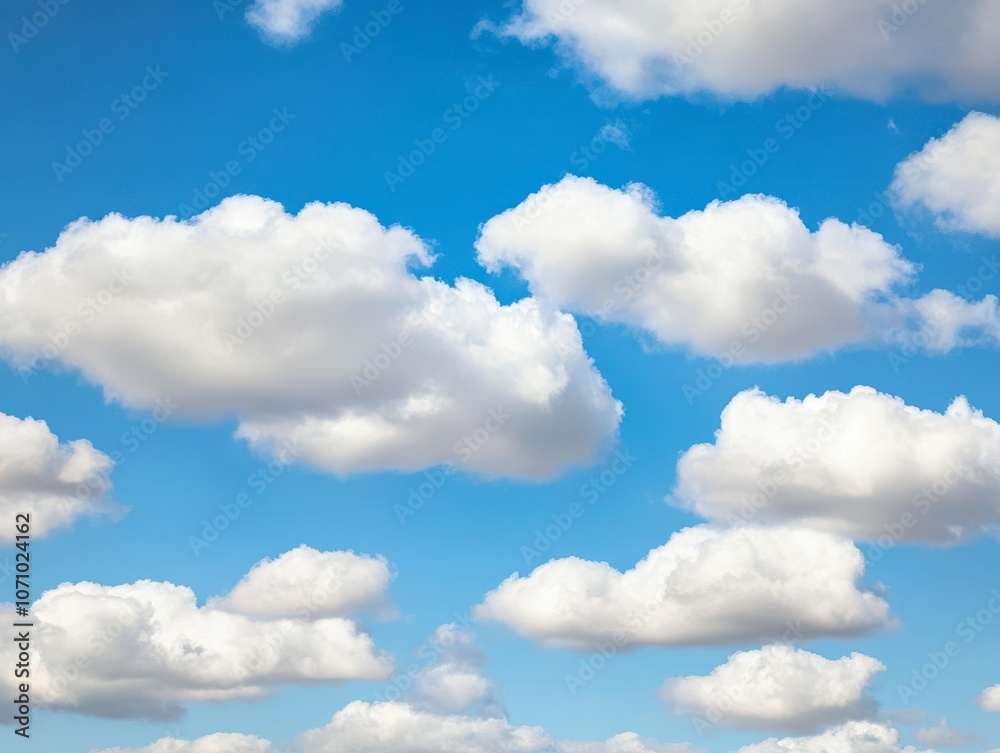 Fototapeta premium Fluffy Clouds on a Sunny Day