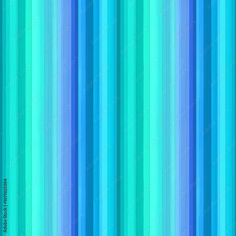 Seamless striped pattern in shades of blue and turquoise for modern textile design
