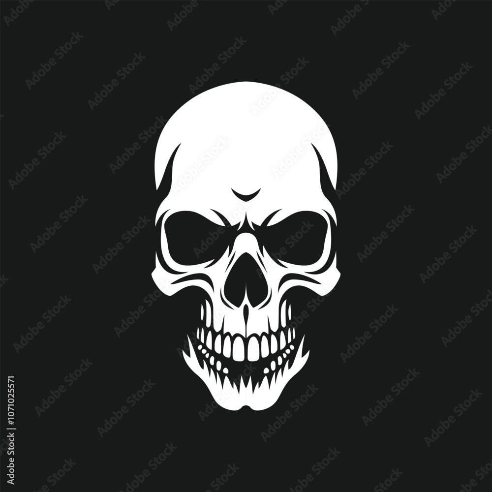 Fototapeta premium a skull with a big mouth on a black background