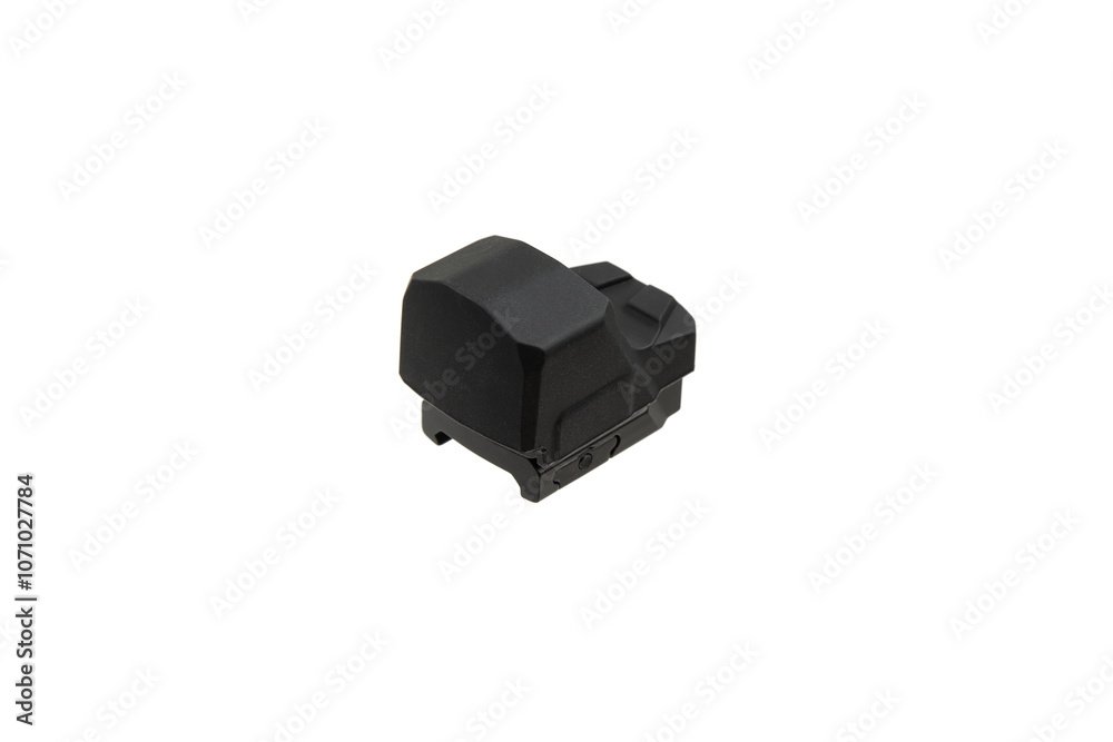 Modern optical collimator sight. Aiming device for shooting at short distances. Isolate on a white back. Modern optical collimator sight. Aiming device for shooting at short distances. Isolate on a white back.