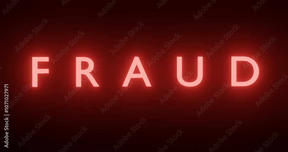 neon sign fraud alert text animation, security and data breach alert, hack and malware detected concept, cyber security and awareness backgrounds. Banking Fraud, Online Fraud Concept. Alpha channel. neon sign fraud alert text animation, security and data breach alert, hack and malware detected concept, cyber security and awareness backgrounds. Banking Fraud, Online Fraud Concept. Alpha channel.