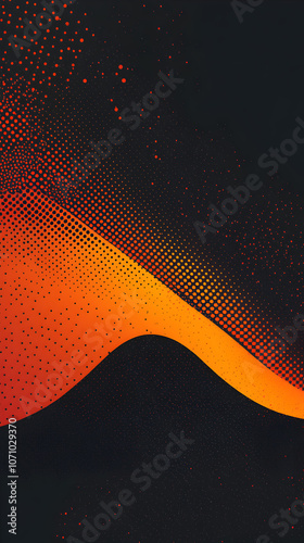 Wallpaper Mural Vibrant Orange Wave Abstract Art on Black Background with Smooth Curves and Dynamic Composition Torontodigital.ca