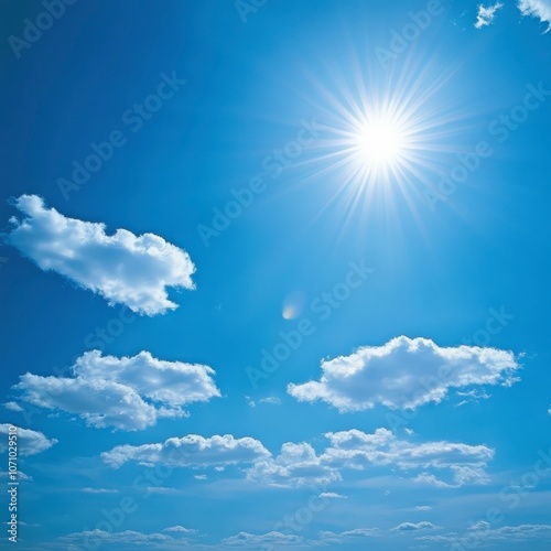 Stunning Blue Sky with Fluffy Clouds