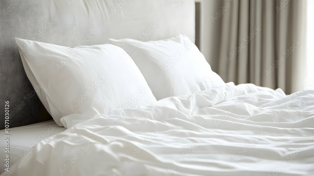 white bed with pillows white bed with pillows