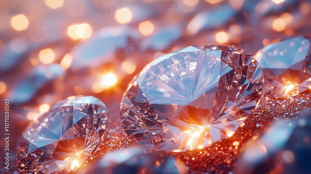 Captivating Close Up of Radiant Diamonds Glimmering Brightly Captivating Close Up of Radiant Diamonds Glimmering Brightly