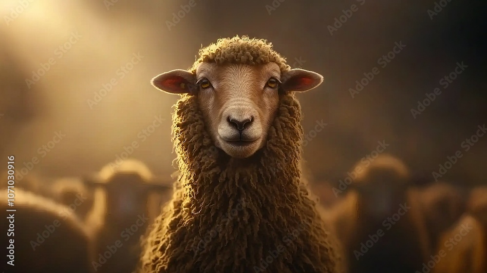 A flock of sheep grazing peacefully atop a verdant meadow amidst an audience of spectators A flock of sheep grazing peacefully atop a verdant meadow amidst an audience of spectators