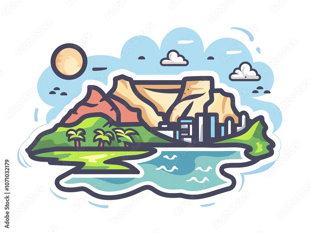 Fototapeta premium Illustration of Cape Town, South Africa