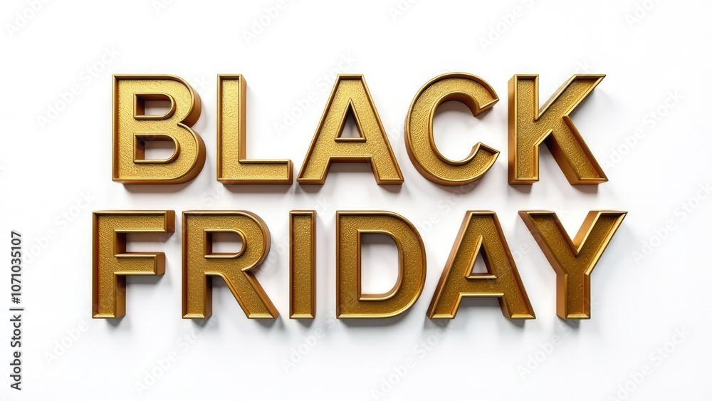 golden words Black Friday on a white background golden words Black Friday on a white background