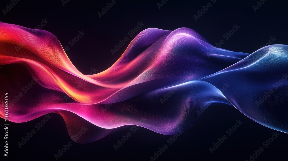 Obraz premium Dynamic abstract wave patterns in vibrant pink and blue tones create a visually stunning flow, evoking energy and motion.
