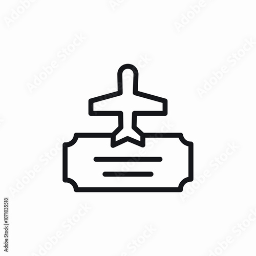 plane flight ticket icon sign vector