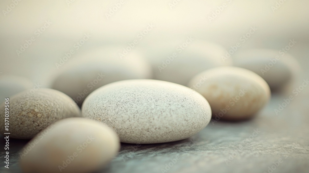 Smooth, light-colored stones arranged thoughtfully on a surface, creating a serene and tranquil atmosphere. Smooth, light-colored stones arranged thoughtfully on a surface, creating a serene and tranquil atmosphere.