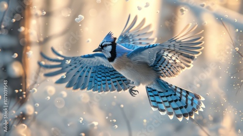 Blue Jay in Flight photo