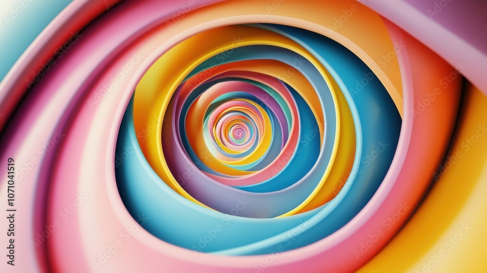 A mesmerizing spiral pattern featuring vibrant pink, blue, and yellow hues, creating a dynamic and colorful visual experience. A mesmerizing spiral pattern featuring vibrant pink, blue, and yellow hues, creating a dynamic and colorful visual experience.