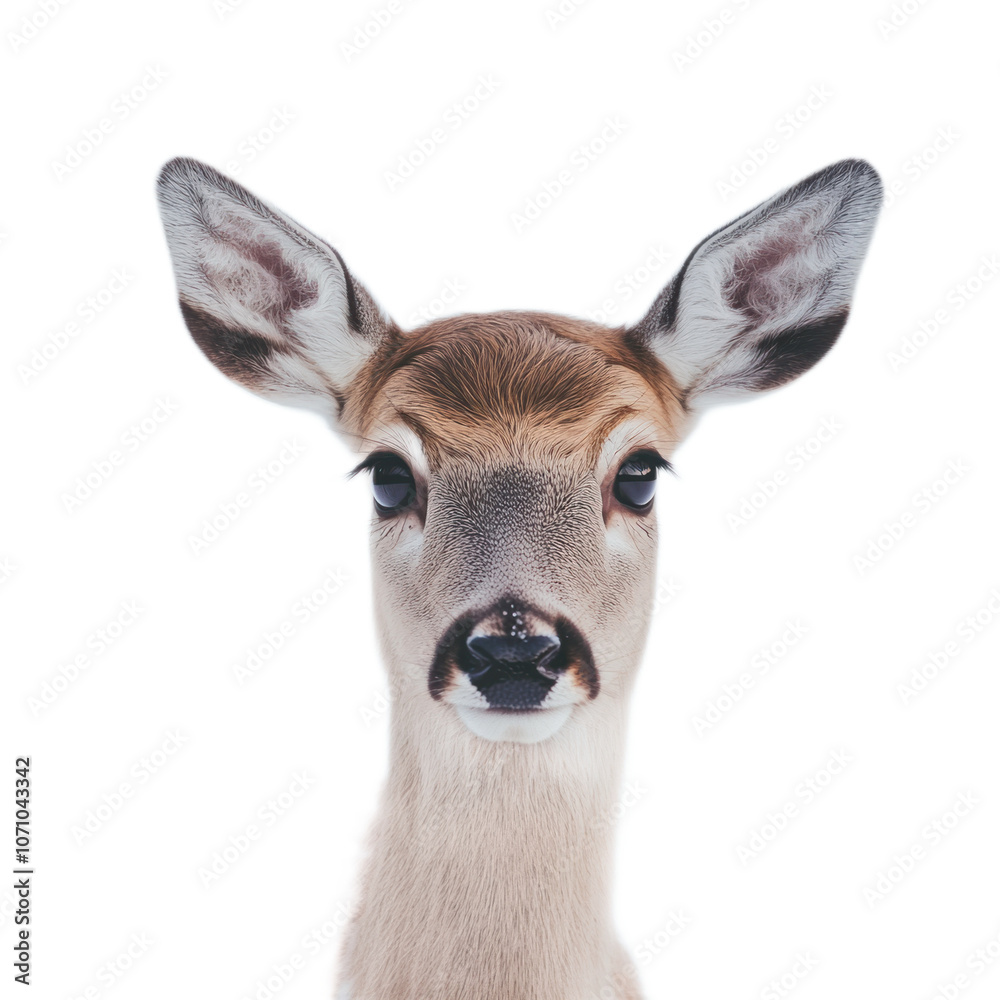 Fototapeta premium Close-Up of a Young Deer with Alert Expression