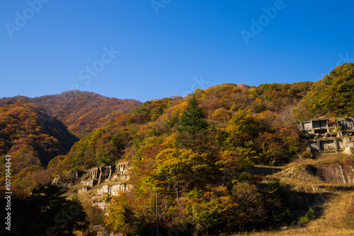 紅葉の頃の旧釜石鉱山