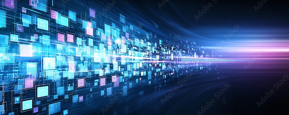 Obraz premium Digital Data Stream Futuristic Technology Background