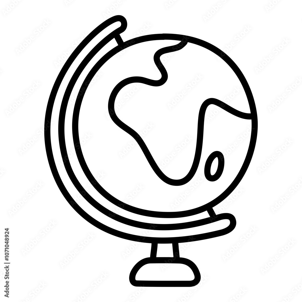 Globe black line icon handdrawn style Globe black line icon handdrawn style