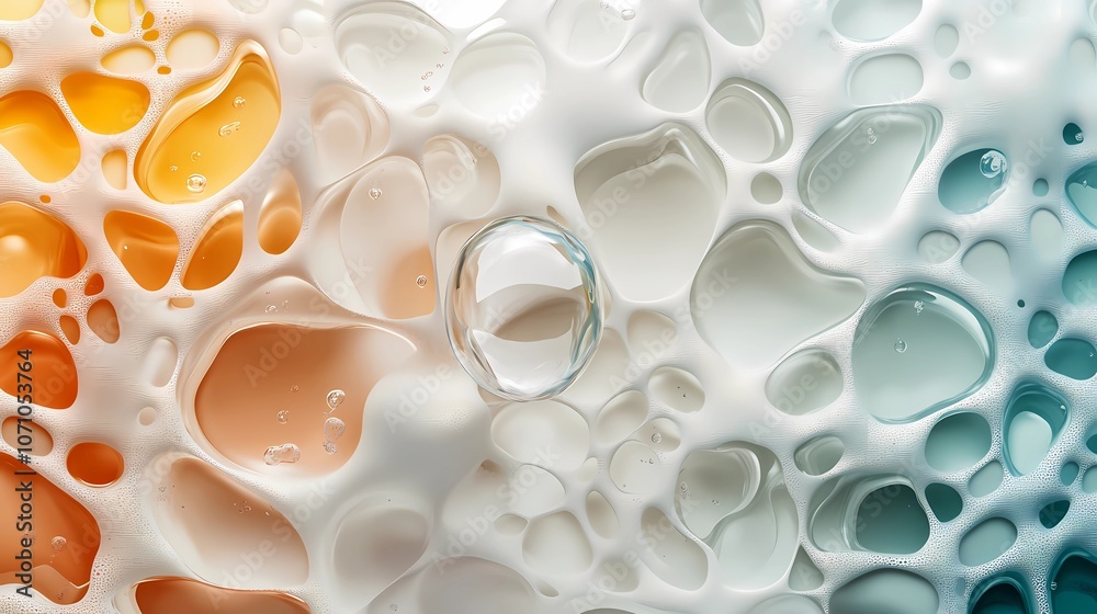 Close-up of iridescent soap bubbles with delicate reflections, creating a dreamy texture and vivid colors, perfect for abstract presentations and creative concepts Close-up of iridescent soap bubbles with delicate reflections, creating a dreamy texture and vivid colors, perfect for abstract presentations and creative concepts