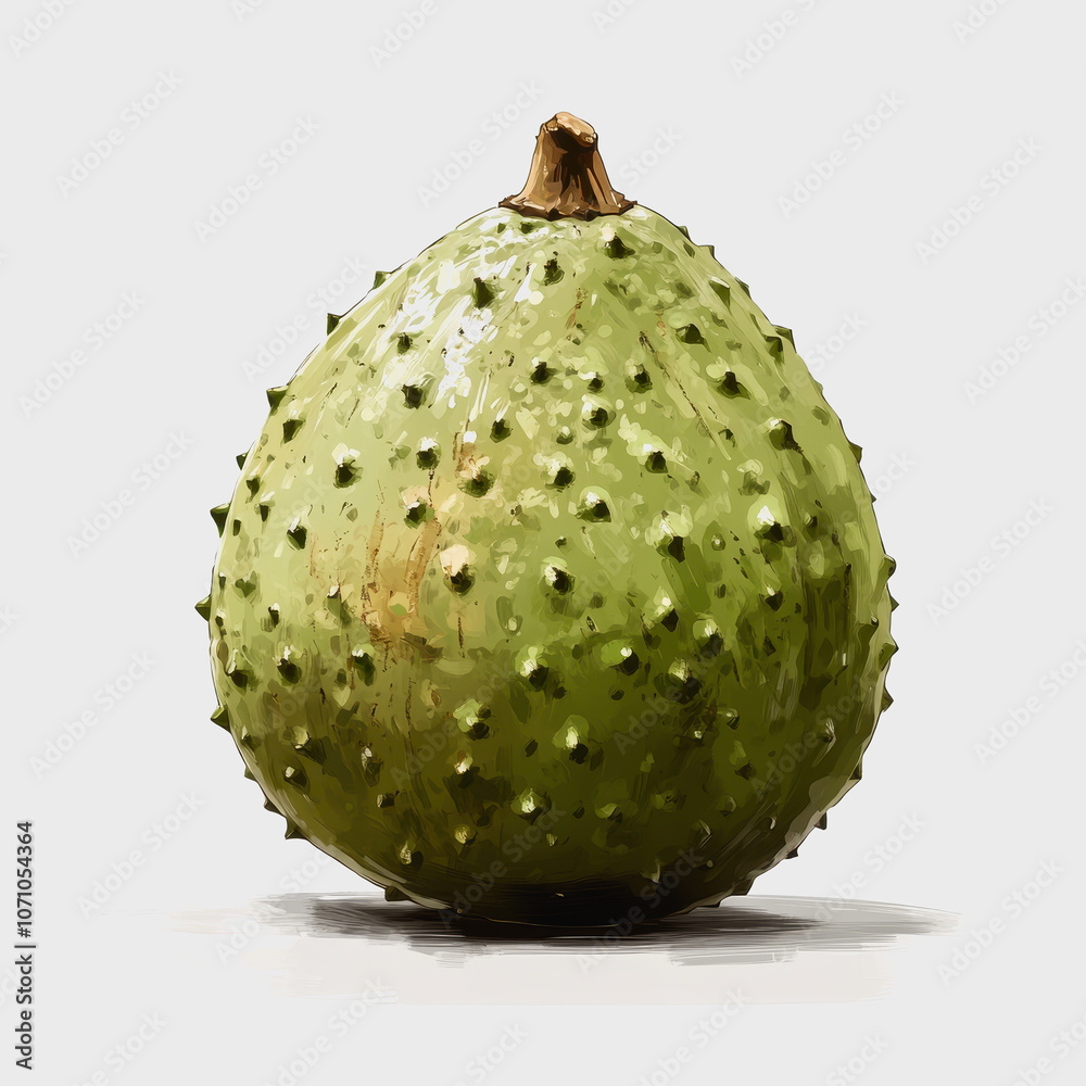 Fresh Soursop Fruit on White Background Fresh Soursop Fruit on White Background