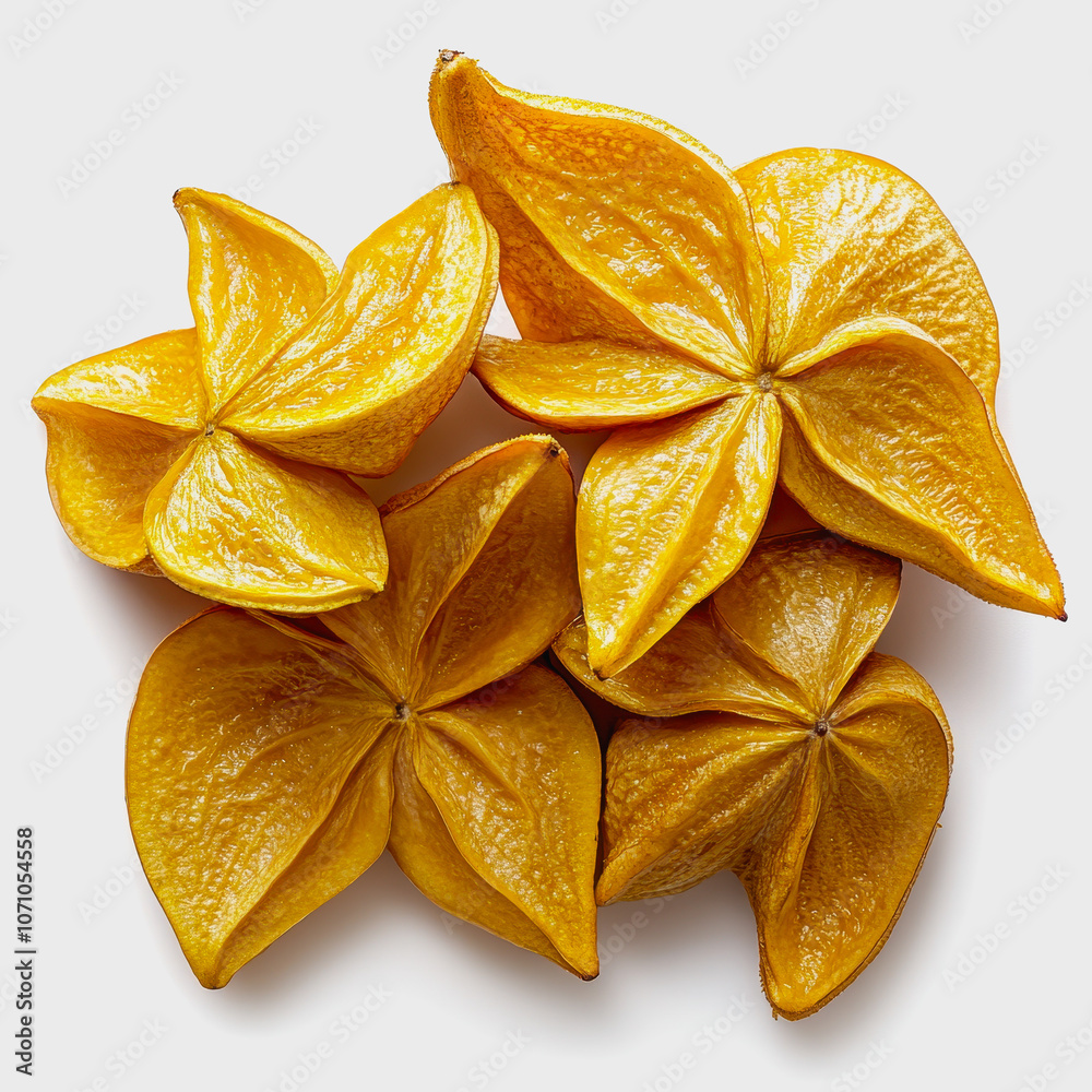 Fresh Starfruit on White Background Fresh Starfruit on White Background