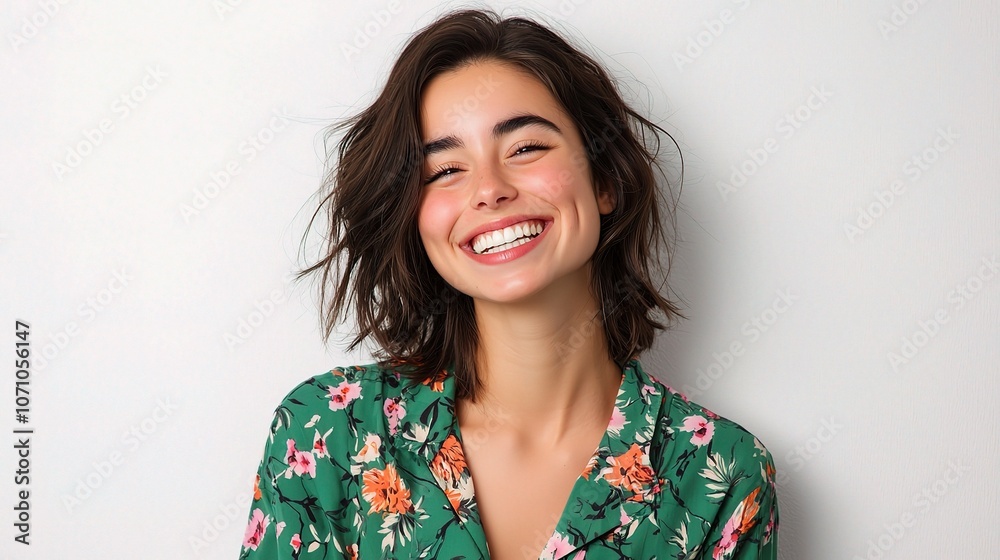 Cheerful Young Woman with a Bright Toothsome Smile