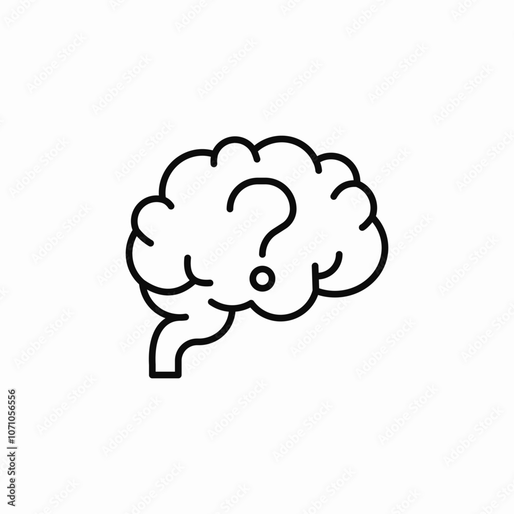 question in brain mind icon sign vector question in brain mind icon sign vector