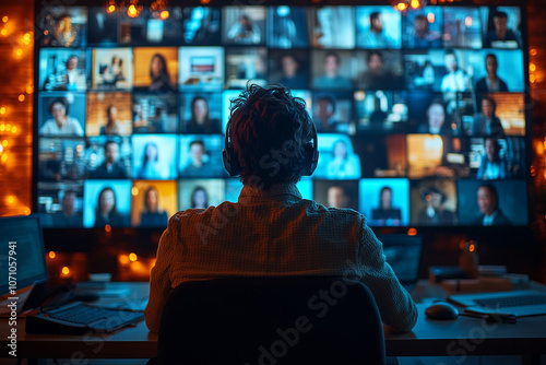 Engaging virtual classroom environment with active participation and diverse students on screen during a digital learning session