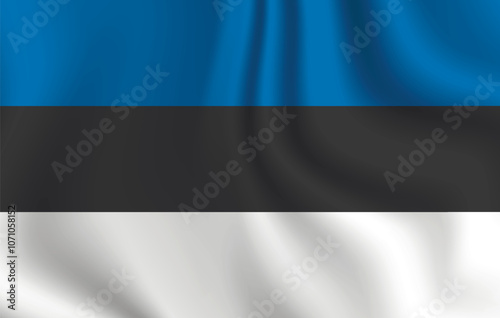 Flag of Estonia. Estonian national symbol in official colors. Template icon. Abstract vector background