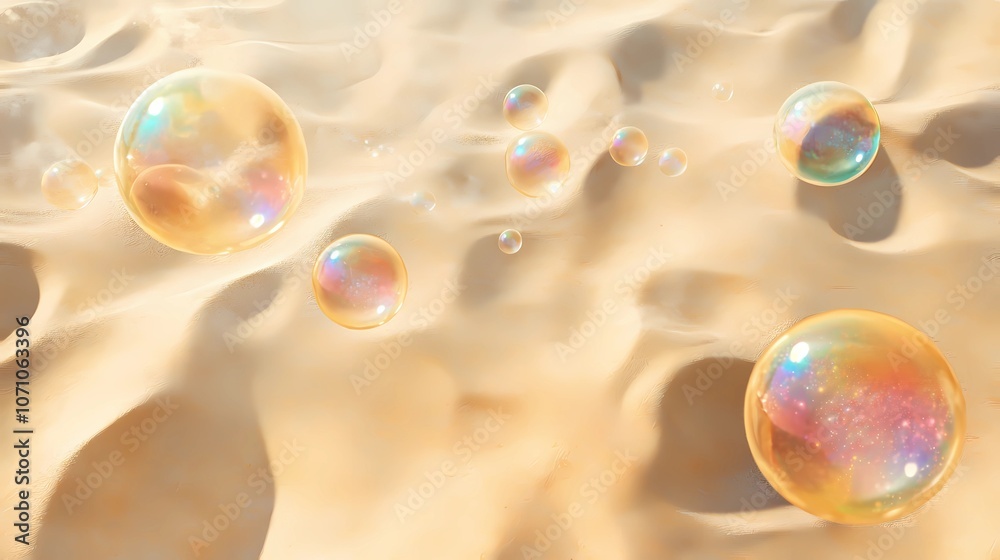 Bubbles with vibrant rainbow hues scattered across a light background, forming a lively, abstract pattern that highlights transparency and luminous reflections Bubbles with vibrant rainbow hues scattered across a light background, forming a lively, abstract pattern that highlights transparency and luminous reflections