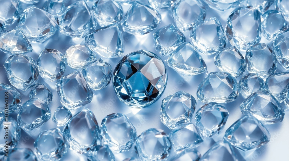A Stunning Display of Sparkling Blue Crystals and Gems A Stunning Display of Sparkling Blue Crystals and Gems