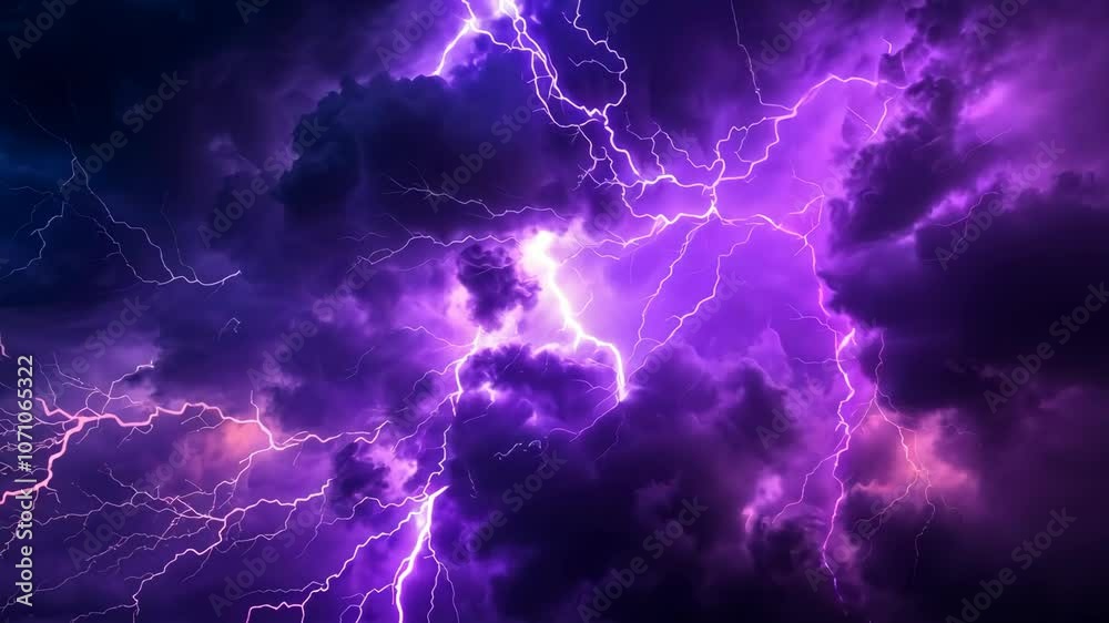 Electrify your design with a colored 3D rendering of a lightning strike element. Ai Generated.