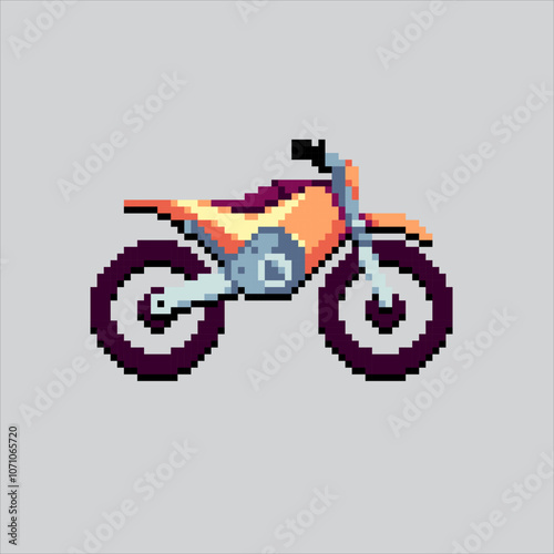 Pixel art illustration Dirt Bike. Pixelated Motocross Bike. Dirt Bike Motocross Icon pixelated for the pixel art game and icon for website and video game. old school retro.