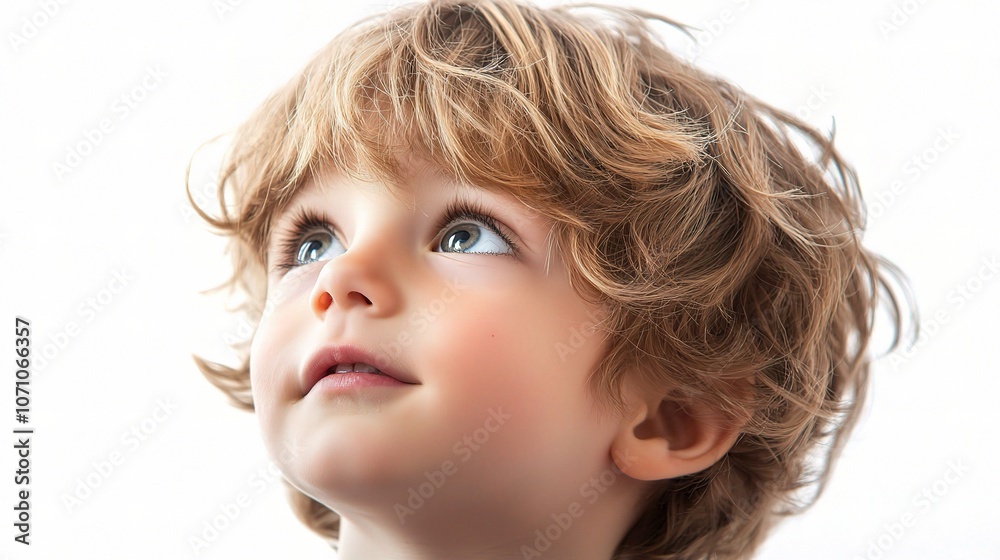 Curious Boy with Natural Expression on Isolated Background Curious Boy with Natural Expression on Isolated Background
